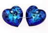 Swarovski, pandantiv inima, bermuda blue, 8mm - x2