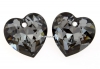 Swarovski, pandantiv inima, silver night, 10.5mm - x2