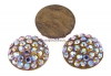 Swarovski, cabochon pave, lt. colorado topaz shim., 6mm - x1