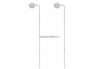 Tortite cercei lantisor si bila de 5mm, argint 925, 68mm - x1per