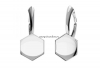 Baza click cercei argint 925, pentru hexagon Swarovski 4683 - x1per