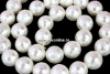Perle tip Mallorca, rotund, alb fatetat, 10mm