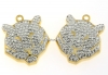 Swarovski, pand. pave placat cu aur, tiger, crystal, 19x16mm - x1