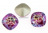 Swarovski, fancy square, fuchsia white patina, 12mm - x1