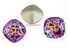 Swarovski, fancy square, fuchsia white patina, 12mm - x1