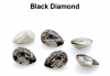 Preciosa, fancy picatura, black diamond, 14x10mm - x1