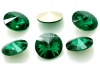 Ideal crystals, rivoli, emerald, 14mm - x2