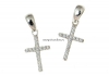 Pandantiv cruciulita cu cristale Swarovski, ag 925 rodiat, 20mm  - x1