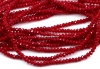Sirag margele cristal, rondele fatetate, dark red coral, 3x2mm