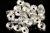 Spacer Rhinestone transparent cu reflexii AB, 8mm - x10