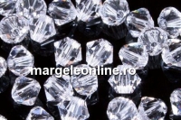 Swarovski, margele bicone, crystal clear, 4mm - x20