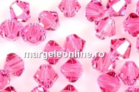 Swarovski, margele bicone, rose, 4mm - x20