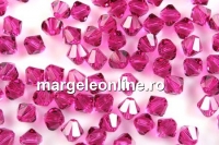 Swarovski, margele bicone, fuchsia, 4mm - x20