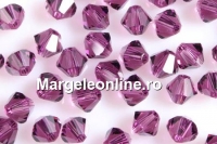 Swarovski, margele bicone, amethyst, 4mm - x20