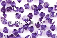 Swarovski, margele bicone, purple velvet, 4mm - x20