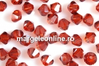 Swarovski, margele bicone, red magma, 4mm - x20