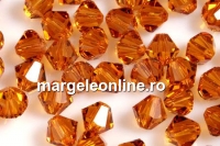 Swarovski, bicone bead, topaz, 4mm - x20