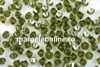 Swarovski, margele bicone, olivine, 4mm - x20