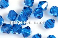 Swarovski, margele bicone, blue capri, 6mm - x10