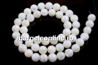 Margele sidef ivory intens, rotund, 4.5mm