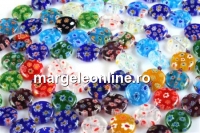 Margele sticla Millefiori, disc, mix, 13.5mm - x33