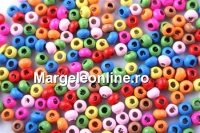 Margele lemn mix multicolor, 4mm