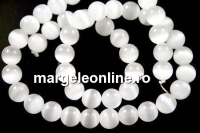 Margele ochi de pisica, alb, grad A, 4mm