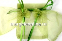 Saculet organza, verde oliv, 12x10cm - x20