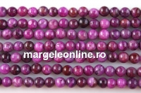 Margele agate dantelate, rotund, 4mm
