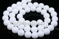 White agate, round, 8mm