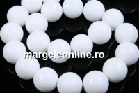 Margele agate albe, rotund, 14mm