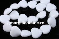 Margele agate albe, inima, 18x17mm - x10