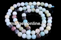 Flower amazonite, round, 4mm