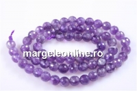 Amethyst, faceted round, 6mm