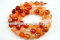 Carnelian, faceted round, 8.5mm