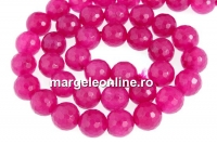 Margele jad, rotund fatetat, roz intens, 6.5mm