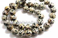 Dalmatian jasper, round, 10mm