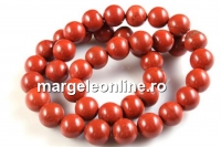 Red jasper, round, 6.3mm