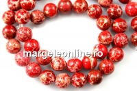 Sediment jasper, red, round, 8.5mm