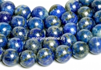 Margele Lapis Lazuli natural intense A+, rotund, 10.5mm