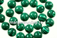 Green syntethic malachite, round, 6mm