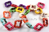 Margele magnezit multicolor, cadru floare, 20mm