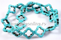 Turquoise magnesite, flower frame, 20mm