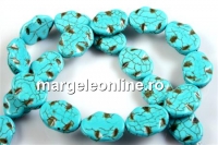 Turquoise magnesite, flat oval, 19.5mm