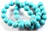 Turquoise magnesite, round, 8mm