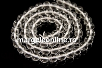 Natural quartz crystal, round, 4.5mm