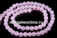 Pink quartz, round, 6.5mm