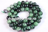 Margele rubin in zoisit, round, 6mm