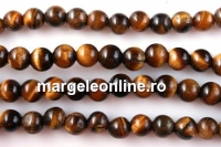 Brown tiger eye, round, 6.4mm