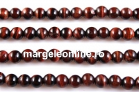 Red tiger eye, round, 6.5mm